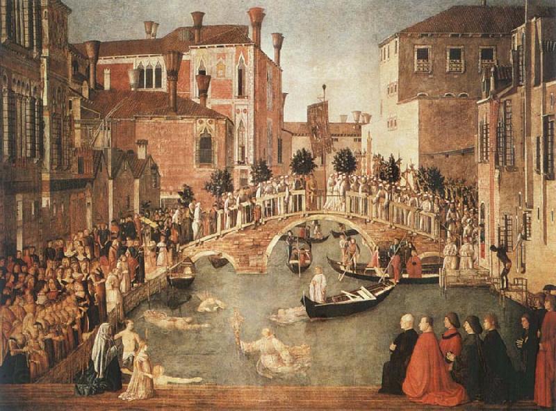 Gentile Bellini Miracle of the Cross on San Lorenzo Brdge,late 1500 France oil painting art